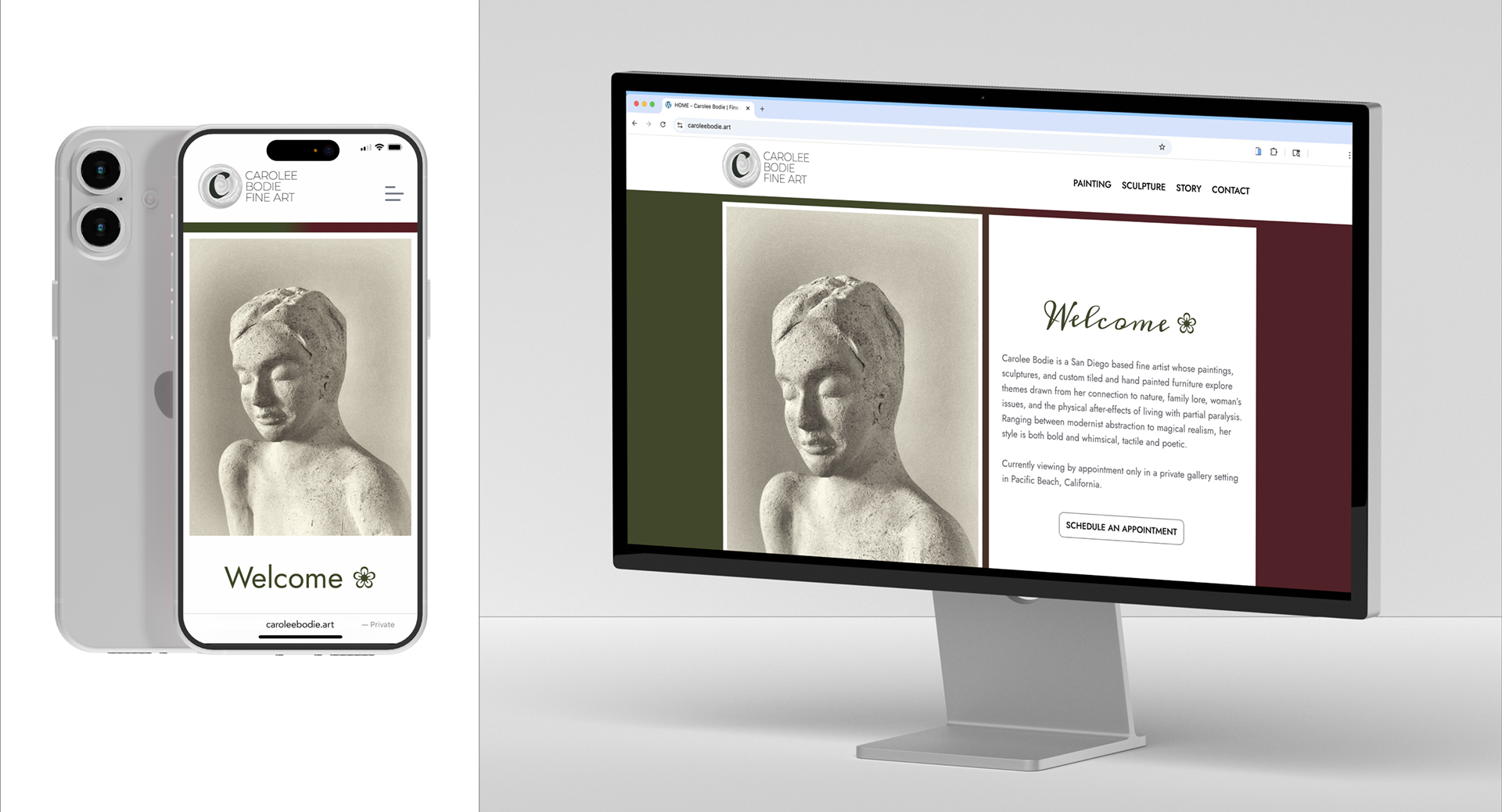 Carolee Bodie Fine Art | mobile and desktop views