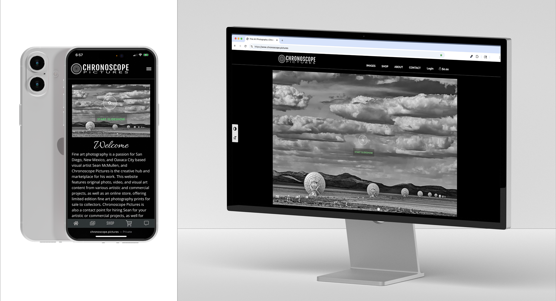 Chronoscope Pictures | mobile and desktop views