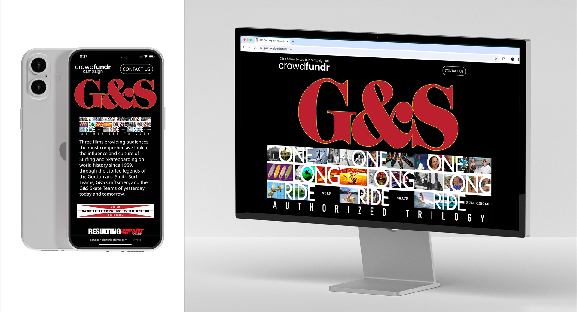 G&S One Long Ride Films | mobile and desktop views