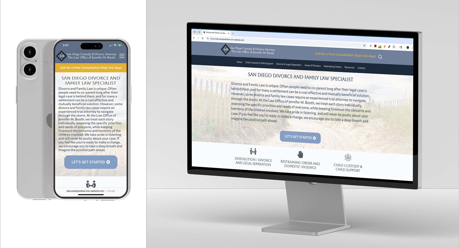 Attorney Jennifer M. Booth | mobile and desktop views