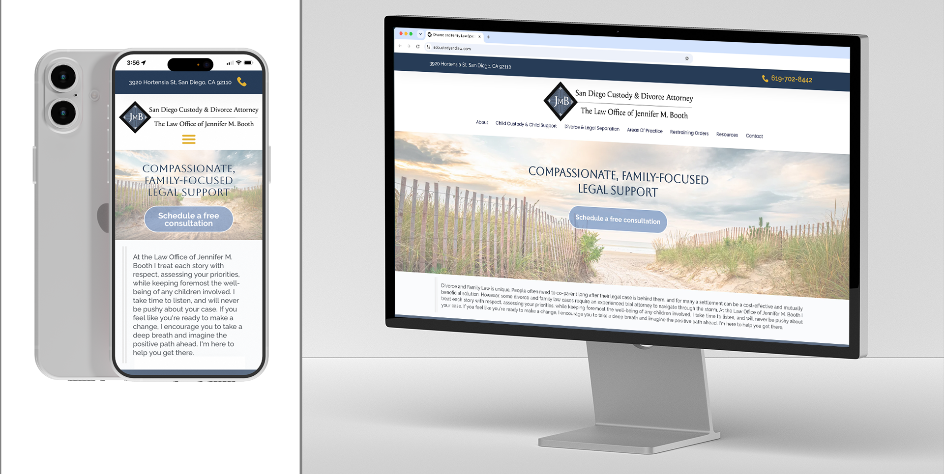 Jennifer M. Booth website | mobile and desktop views