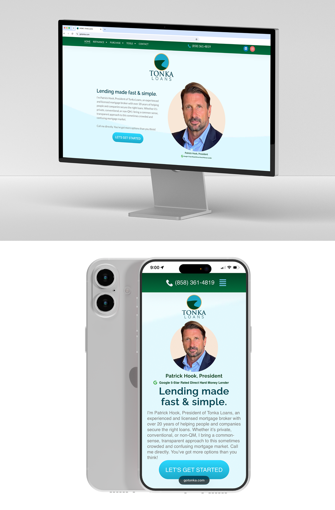 Tonka Loans | mobile and desktop views